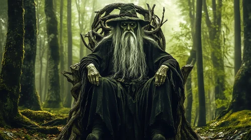 Old Wizard on a Throne