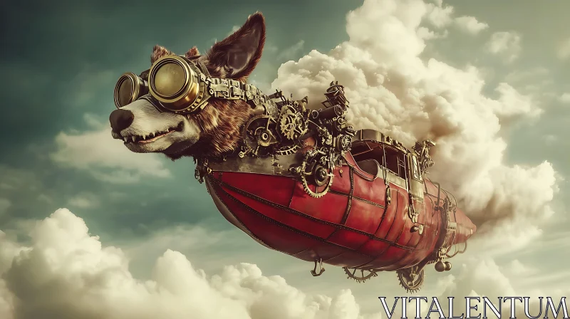 Steampunk Sky Dog AI Image