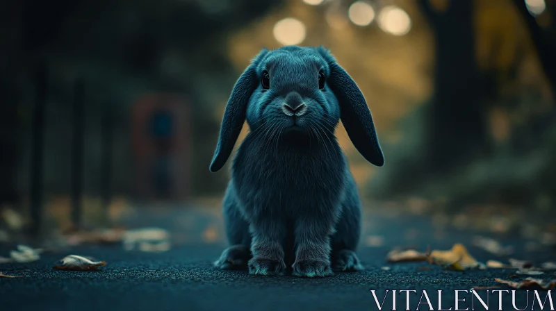 AI ART Gentle Gaze of a Blue Rabbit