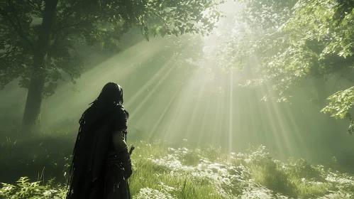 Sunlit Forest Wanderer
