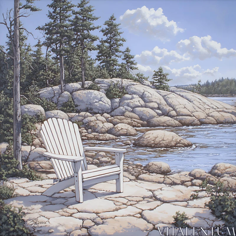 AI ART Lakeside Serenity Scene