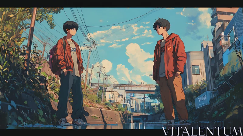 Urban Youth in Anime Style AI Image