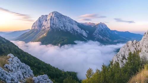 Cloud-Kissed Mountain Peak