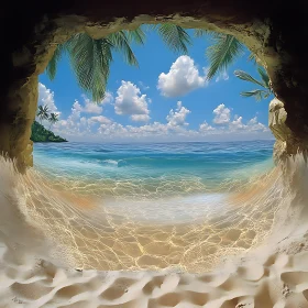 Tropical Beach Cave View