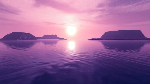 Pink Sunset Over Water