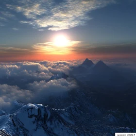 Snowy Peaks at Dusk