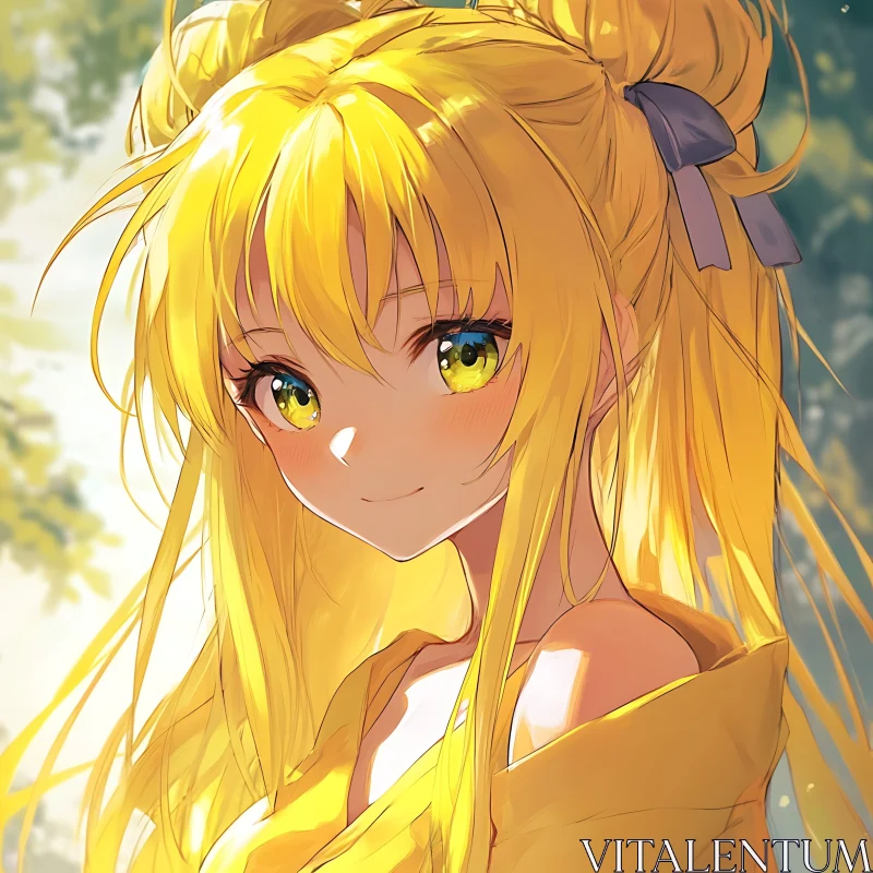 Anime Girl in Sunlight AI Image