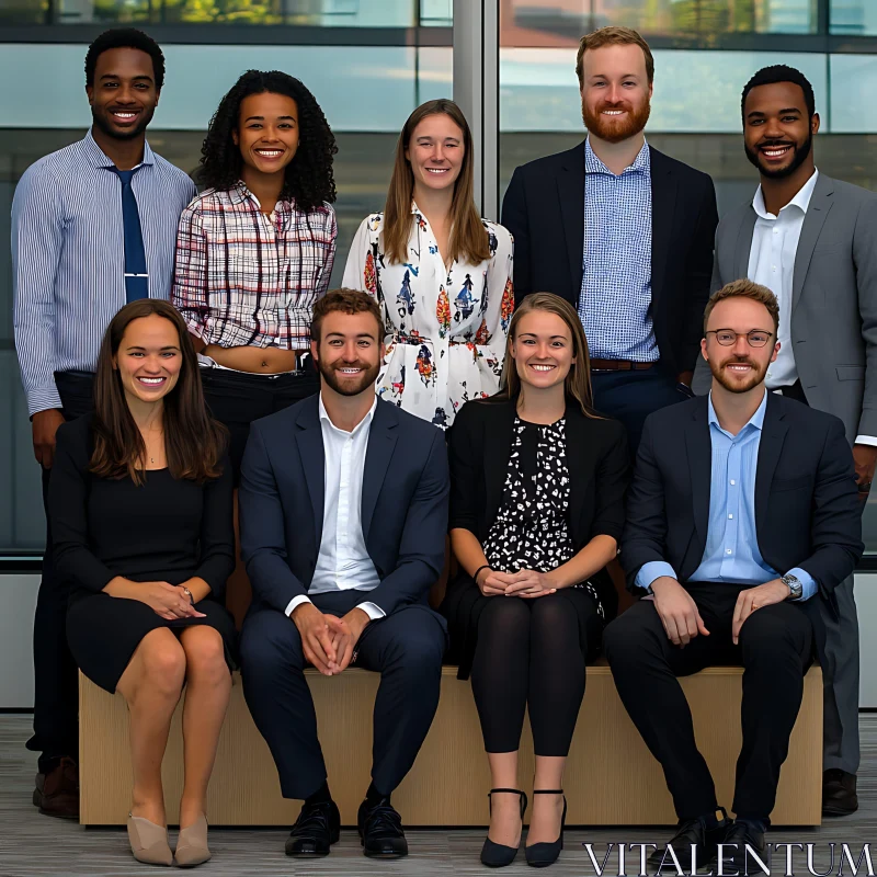 Diverse Group of Colleagues Posing Together AI Image