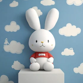Cartoon Bunny in the Sky