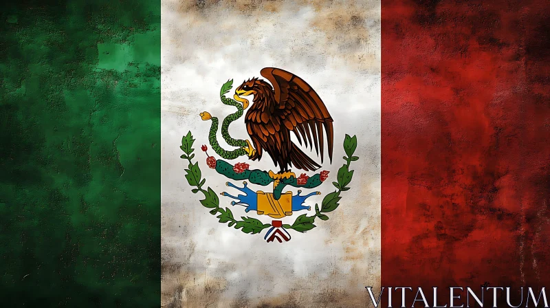 AI ART Distressed Mexico Flag Art