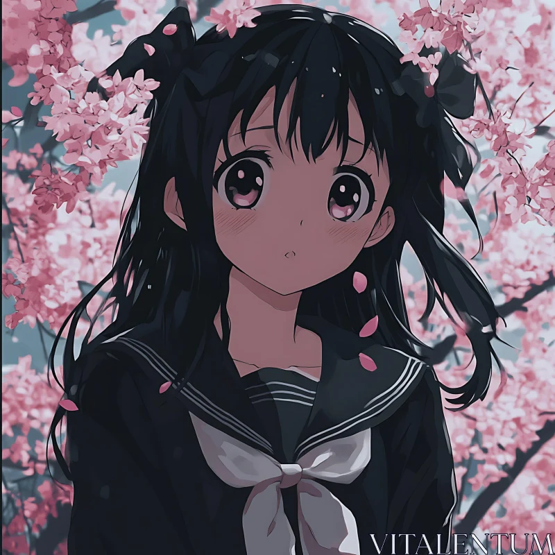 Cherry Blossom Anime AI Image