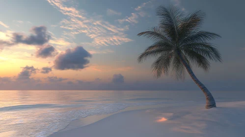 Pastel Sunset at Tropical Beach