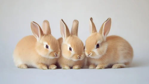 Fluffy Trio: Adorable Rabbits Portrait