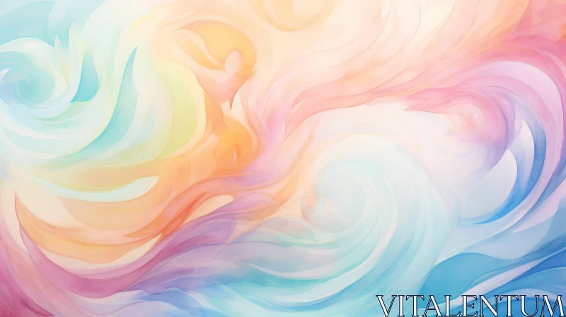Abstract Multi-Colored Swirled Cloud Background Art AI Image