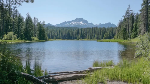 Tranquil Lake and Mountain Landscape