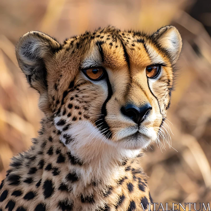 Cheetah's Gaze: A Portrait of Wildlife AI Image