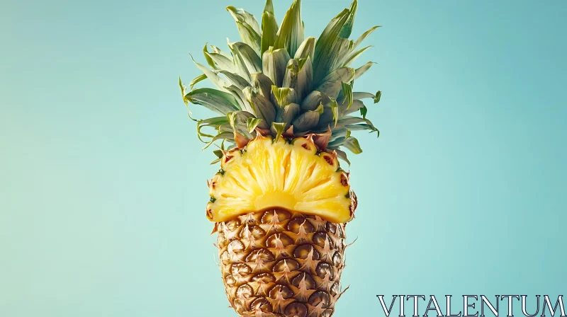 Halved Pineapple Fresh Fruit AI Image