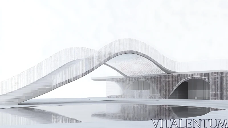 Futuristic White Minimalist Architecture AI Image