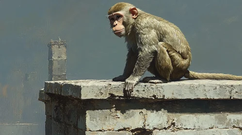 Pensive Primate in an Urban Setting