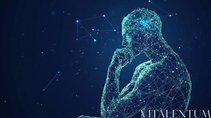 Connected Thought: A Digital Mindscape AI Image