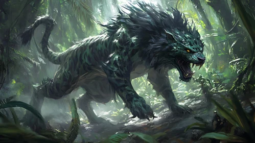 Emerald Predator in Lush Jungle