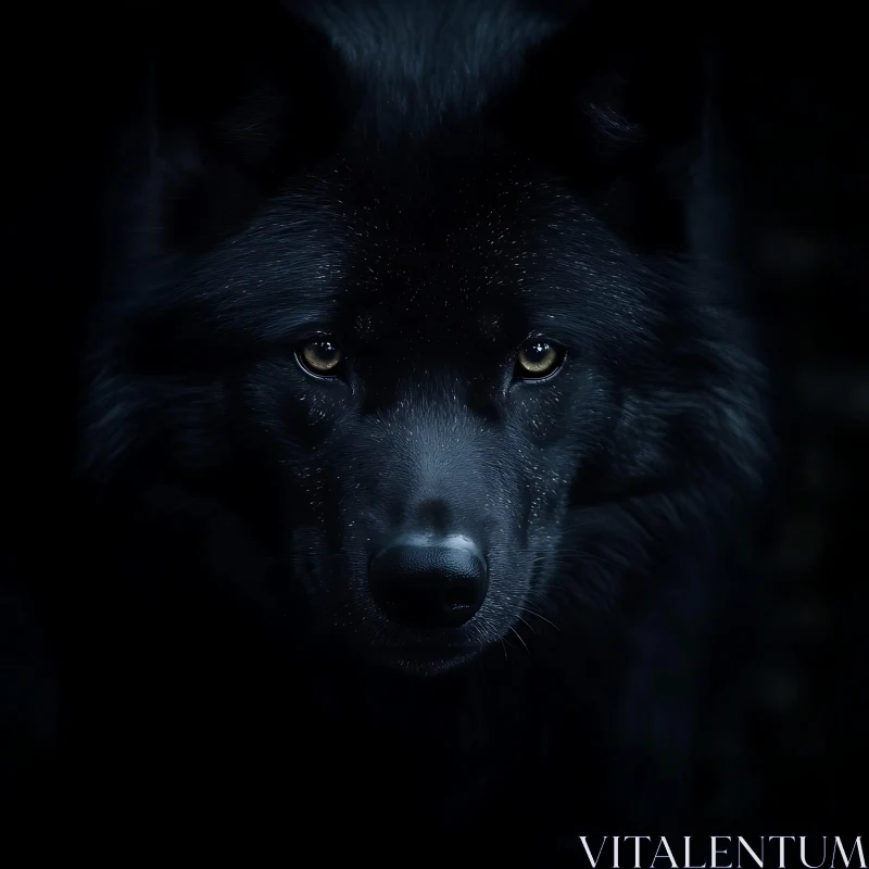 Mysterious Wolf in the Shadows AI Image