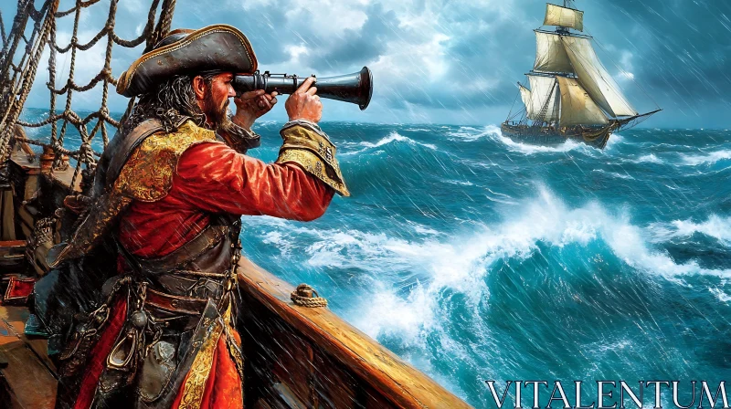 Stormy Seas Pirate AI Image