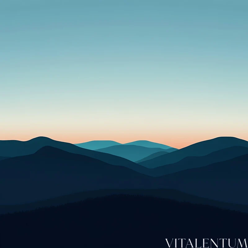 Minimalist Mountain Landscape Serenity AI Image