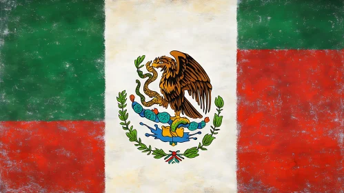 Distressed Mexican Flag Illustration