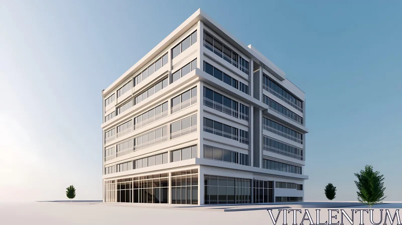 Contemporary Office Structure with Glass Windows AI Image