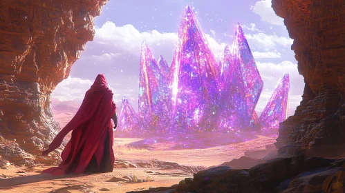 Mystical Crystal Desert Scene