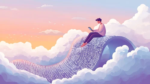 Serene Cloud Computing Artwork