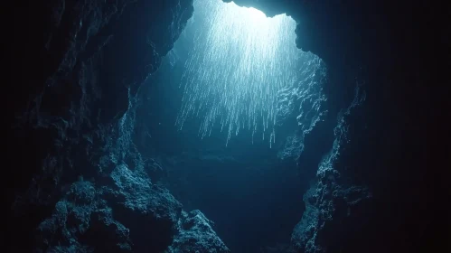 Underwater Cave with Sunlight