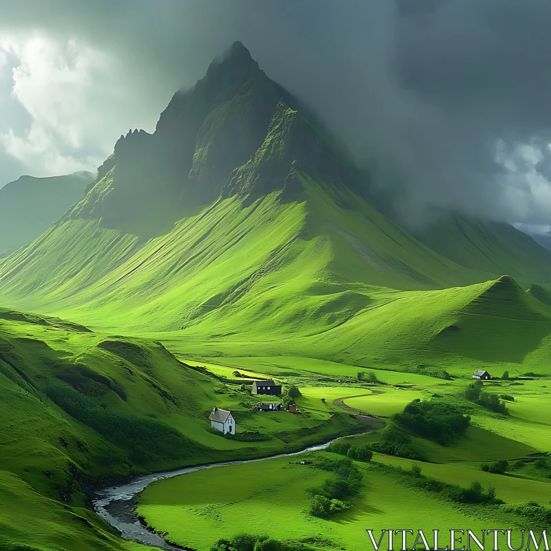 AI ART Verdant Mountain Vista