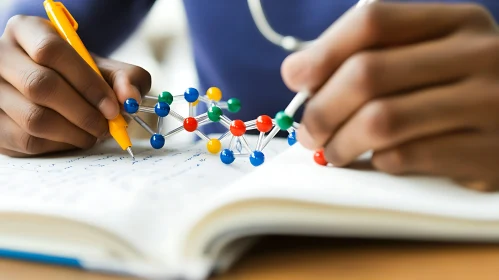 Colorful Molecular Model Study in Notebook