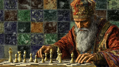 Regal Chess Player: A Moment of Intense Focus