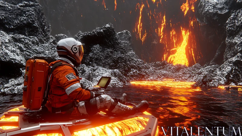 AI ART Lava World Astronaut