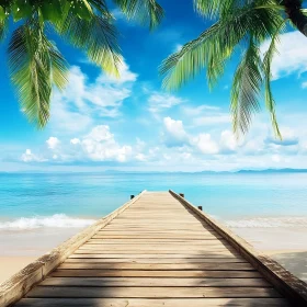 Tropical Beach Pier Scene