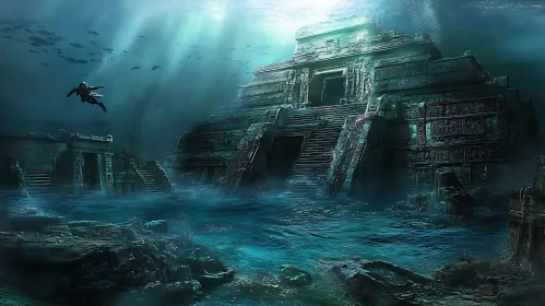 Submerged Temple Illustration