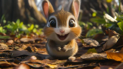 Whimsical Bunny Portrait in Natural Setting