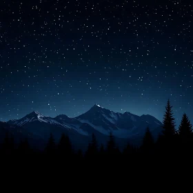 Night Sky Mountain Landscape