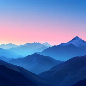 Tranquil Mountain Landscape with Soft Colors
