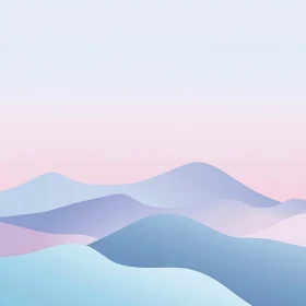 Calm Pastel Mountain Landscape Art