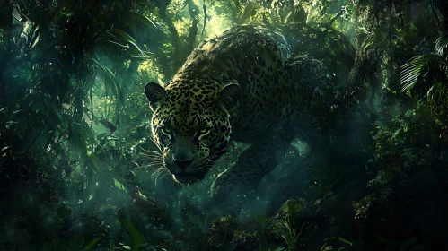 Leopard Emerging from Jungle Depths