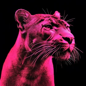Neon Pink Tiger Close-Up