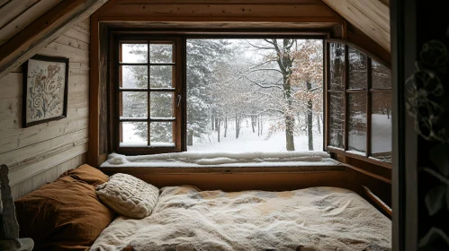 Serene Winter Cabin Interior