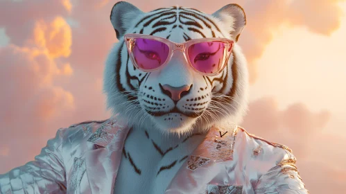 Tiger with Sunglasses Digital Art