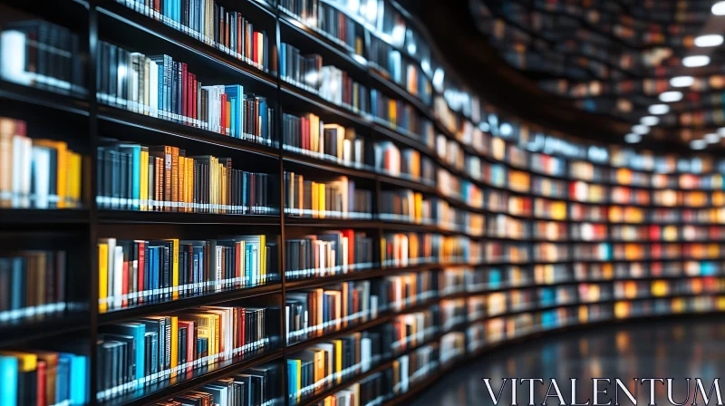 Endless Bookshelves in a Curved Library