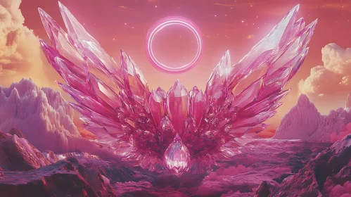 Surreal Pink Crystal Formation Art