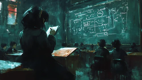 Students in Classroom Painting
